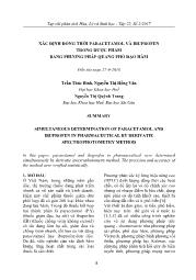 Xác định đồng thời paracetamol và ibuprofen trong dược phẩm bằng phương pháp quang phổ đạo hàm - Trần Thúc Bình