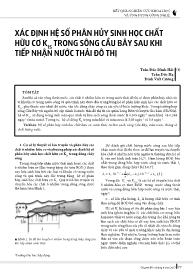 Xác định hệ số phân hủy sinh học chất hữu cơ K 1s trong sông cầu bây sau khi tiếp nhận nước thải đô thị - Trần Đức Minh Hải