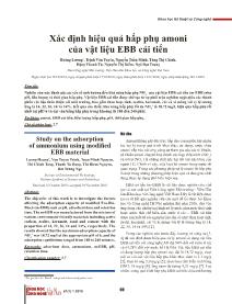 Xác định hiệu quả hấp phụ amoni của vật liệu EBB cải tiến - Hoàng Lương