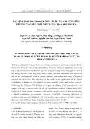 Xác định hoạt độ phóng xạ triti (3H) trong mẫu nước bằng phương pháp đếm nhấp nháy lỏng - Tri-carb 3180tr/sl - Nguyễn Thị Linh