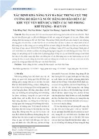 Xác định khả năng xảy ra đặc trưng cực trị cường độ bão và nước dâng do bão đến các khu vực ven biển dựa trên các mô phỏng khí tượng - hải văn - Trần Hồng Thái