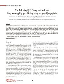 Xác định nồng độ Fe3+ trong nước sinh hoạt bằng phương pháp quét thế sóng vuông sử dụng điện cực platin - Huỳnh Minh Tiến