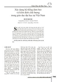 Xây dựng hệ thống đảm bảo và kiểm định chất lượng trong giáo dục đại học tại Việt Nam