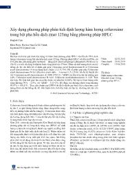 Xây dựng phương pháp phân tích định lượng hàm lượng cefuroxime trong bột pha hỗn dịch zinat 125mg bằng phương pháp HPLC - Huỳnh Tân