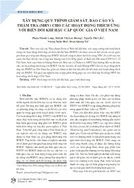 Xây dựng quy trình giám sát, Báo cáo và thẩm tra (MRV) cho các hoạt động thích ứng với biến đổi khí hậu cấp quốc gia ở Việt Nam - Phạm Thanh Long