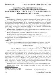 Xây dựng và thẩm định phương pháp xác định độc tố biển saxitoxin (thuộc nhóm psp) trong phần ăn được của loài nghêu trắng (meretrix lyrata) bằng phương pháp lc-Ms/Ms - Lê Anh Tuấn