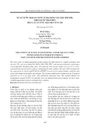 Xử lý nước thải ao nuôi cá tra bằng vật liệu hấp phụ chế tạo từ than bùn phần i. xử lý nước thải theo từng mẻ - Hồ Sỹ Thắng