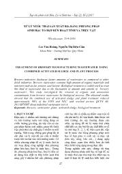 Xử lý nước thải sản xuất bia bằng phương pháp sinh học tổ hợp bùn hoạt tính và thực vật - Cao Văn Hoàng