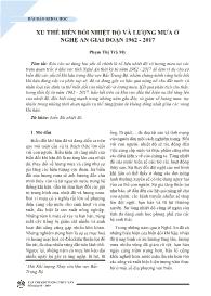 Xu thế biến đổi nhiệt độ và lượng mưa ở Nghệ An giai đoạn 1962 - 2017 - Phạm Thị Trà My