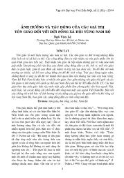 Ảnh hưởng và tác động của các giá trị tôn giáo đối với đời sống xã hội vùng Nam Bộ