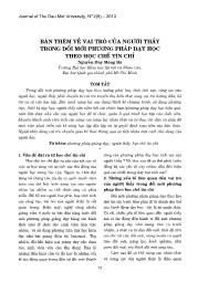 Bàn thêm về vai trò của người thầy trong đổi mới phương pháp dạy học theo học chế tín chỉ