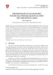 Biến đổi sinh kế của người M’nông ở huyện lắk, tỉnh Đắk Lắk dưới tác động thủy điện buôn Tua Srah