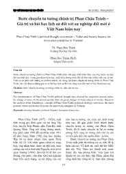 Bước chuyển tư tưởng chính trị Phan Châu Trinh – Giá trị và bài học lịch sử đối với sự nghiệp đổi mới ở Việt Nam hiện nay