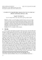 Cá nhân và vấn đề bổn phận trong sáng tác của Nam Cao trước cách mạng tháng 8 – 1945