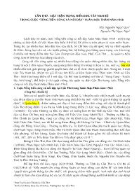 Cần Thơ - Mặt trận trọng điểm khu Tây Nam Bộ trong cuộc “Tổng tiến công và nổi dậy” xuân Mậu Thân năm 1968