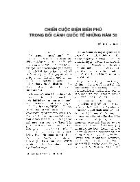 Chiến cuộc Điện Biên Phủ trong bối cảnh quốc tế những năm 50