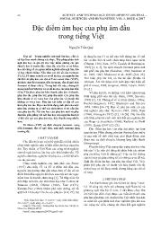 Đặc điểm âm học của phụ âm đầu trong tiếng Việt