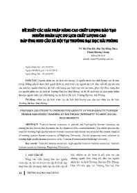 Đề xuất các giải pháp nâng cao chất lượng đào tạo nguồn nhân lực du lịch chất lượng cao đáp ứng nhu cầu xã hội tại trường Đại học Hải Phòng