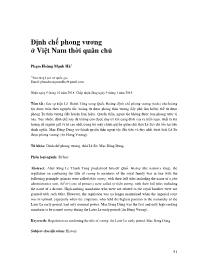 Định chế phong vương ở Việt Nam thời quân chủ