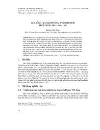 Đời sống của người nông dân Nam Định thời thuộc địa (1884 – 1945)