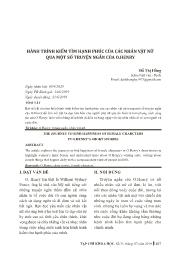 Hành trình kiếm tìm hạnh phúc của các nhân vật nữ qua một số truyện ngắn của O.Henry