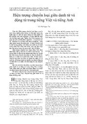 Hiện tượng chuyển loại giữa danh từ và động từ trong tiếng Việt và tiếng Anh