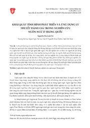 Khái quát tình hình phát triển và ứng dụng lý thuyết đánh giá trong nghiên cứu ngôn ngữ ở Trung Quốc