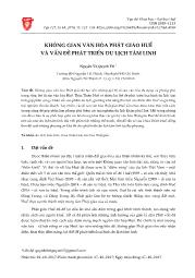 Không gian văn hóa Phật giáo Huế và vấn đề phát triển du lịch tâm linh