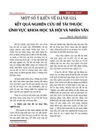 Một số ý kiến về đánh giá kết quả nghiên cứu Đề tài thuộc lĩnh vực khoa học xã hội và nhân văn