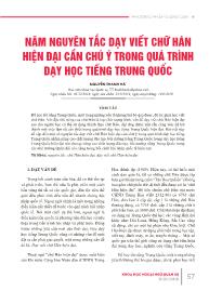 Năm nguyên tắc dạy viết chữ Hán hiện đại cần chú ý trong quá trình dạy học tiếng Trung Quốc