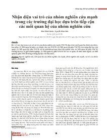 Nhận diện vai trò của nhóm nghiên cứu mạnh trong các trường đại học dựa trên tiếp cận các mối quan hệ của nhóm nghiên cứu