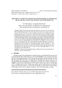 Nhận thức của sinh viên năm thứ nhất trường Đại học Sư phạm Hà Nội trong việc học tập kĩ năng sử dụng công nghệ thông tin