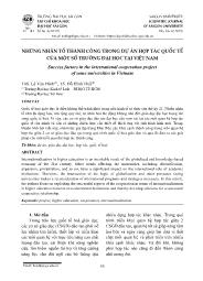 Những nhân tố thành công trong dự án hợp tác quốc tế của một số trường Đại học tại Việt Nam