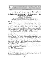 Phát triển ki năng đọc và viết văn nghị luận cho học sinh lớp 11 thông qua tích hợp dạy đọc hiểu và viết