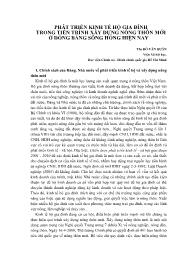 Phát triển kinh tế hộ gia đình trong tiến trình xây dựng nông thôn mới ở đồng bằng sông Hồng hiện nay