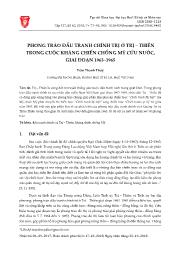 Phong trào đấu tranh chính trị ở Trị – Thiên trong cuộc kháng chiến chống Mỹ cứu nước, giai đoạn 1963–1965