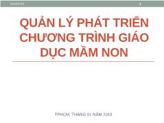 Quản lý phát triển chương trình giáo dục mầm non