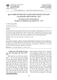 Quan niệm về tình yêu và hôn nhân trong văn xuôi cách mạng Việt Nam 1945 – 1975