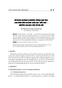 Sử dụng Blened Learning trong dạy học cho sinh viên ngành Giáo dục Tiểu học - Trường Đại học thủ đô Hà Nội
