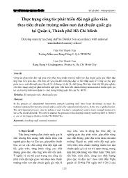 Thực trạng công tác phát triển đội ngũ giáo viên theo tiêu chuẩn trường mầm non đạt chuẩn quốc gia tại Quận 6, Thành phố Hồ Chí Minh