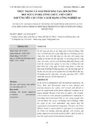 Thực trạng và giải pháp đào tạo, bồi dưỡng đội ngũ cán bộ, công chức, viên chức đáp ứng yêu cầu cuộc cách mạng công nghiệp 4.0