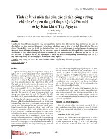 Tính chất và niên đại của các di tích công xưởng chế tác công cụ đá giai đoạn hậu kỳ Đá mới - Sơ kỳ Kim khí ở Tây Nguyên