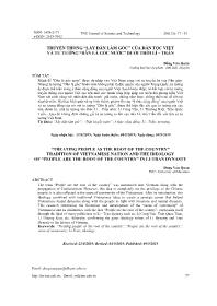 Truyền thống “lấy dân làm gốc” của dân tộc Việt và tư tưởng “dân là gốc nước” dưới thời Lí – Trần