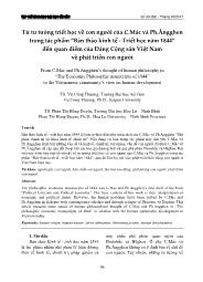 Từ tư tưởng triết học về con người của C.Mác và Ph.Ăngghen trong tác phẩm “Bản thảo kinh tế - Triết học năm 1844” đến quan điểm của Đảng Cộng sản Việt Nam về phát triển con người