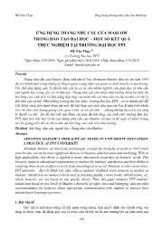Ứng dụng thang nhu cầu của maslow trong đào tạo Đại học – một số kết quả thực nghiệm tại trường Đại học FPT