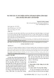 Vai trò của tư duy biện chứng với hoạt động lãnh đạo của cán bộ chủ chốt cấp huyện