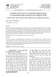 Văn học dân gian của người kinh Trung Quốc và người kinh Việt Nam dưới góc nhìn so sánh