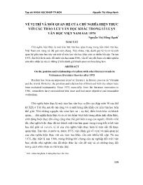 Về vị trí và mối quan hệ của chủ nghĩa hiện thực với các trào lưu văn học khác trong lí Luận văn học Việt Nam sau 1975