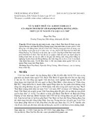 Về vụ kiện thuê tàu Albert Sarrault của Bạch Thái Bưởi với hạm đội Đông Dương (1923): Tiếp cận từ nguồn tài liệu lưu trữ