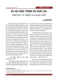 Ba mô hình thống kê quốc gia những ưu điểm và hạn chế